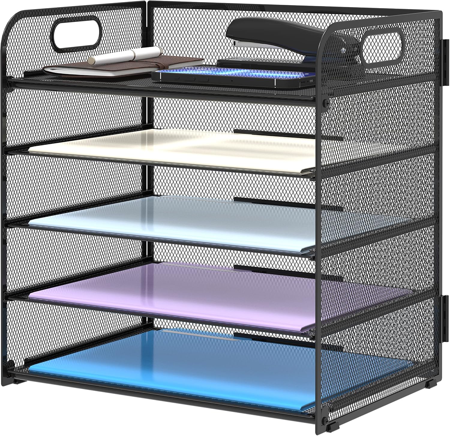 Main product image of 5-Tier Mesh Paper Organizer Letter Tray with Handles