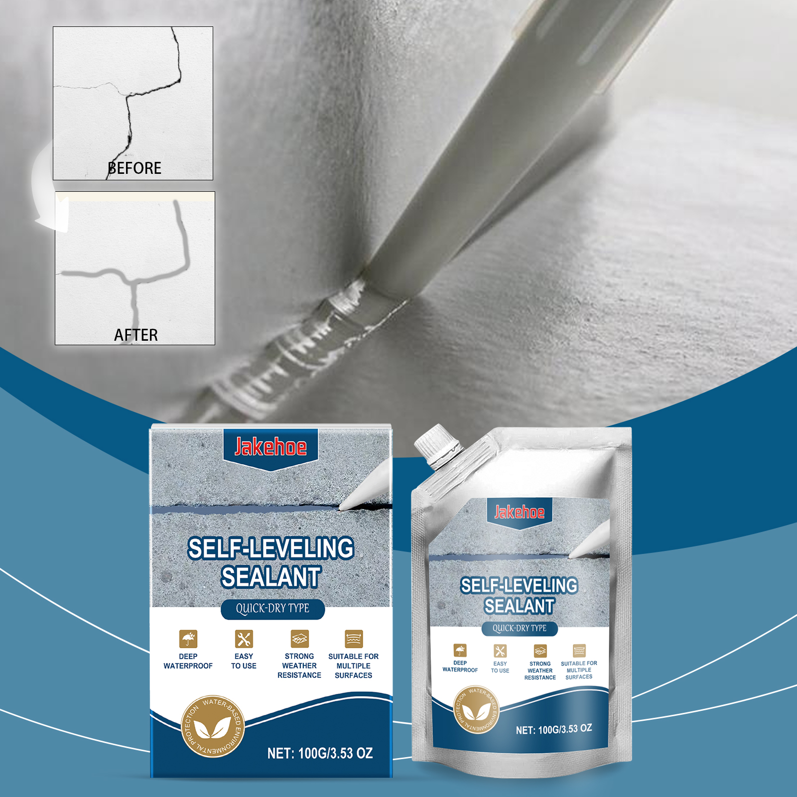 Main product image of Strong Waterproof Grouting Adhesive 100g-box, Waterproof And Anti-seepage Ceramic Tile Floor Filling, Repairing Cracks, Household Repair Adhesive