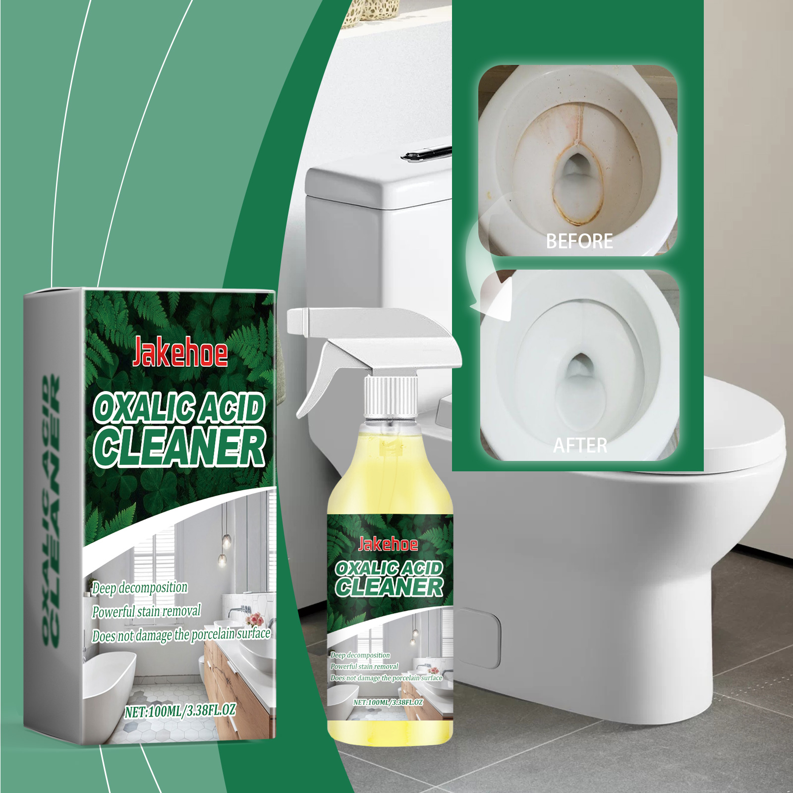 Main product image of Oxalic Acid Cleaner 100ml-box With 110 Nozzle Tube Length For Household Toilet And Toilet Cleaning, Stain Removal, Urine Stain Cleaning, And Gloss Cleaning