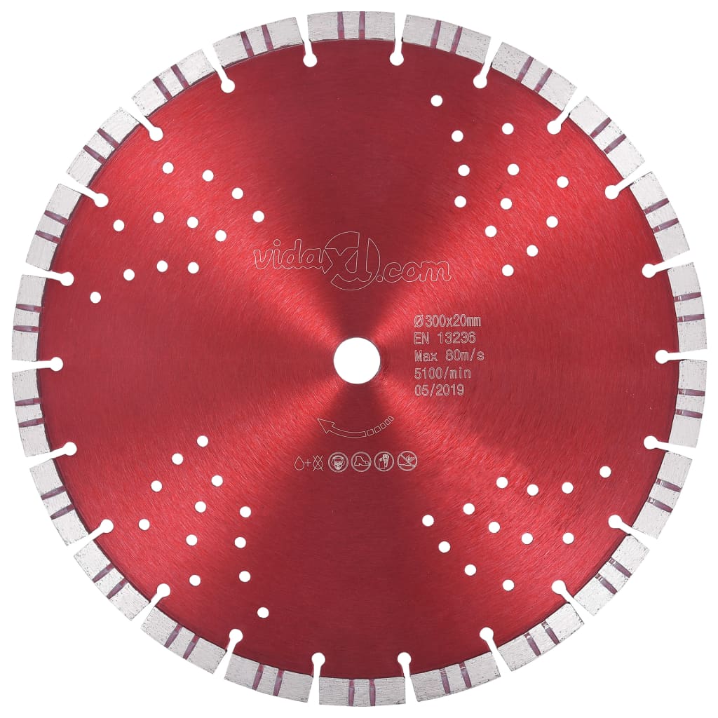 diamond cutting disc with turbo function and holes, 300 mm