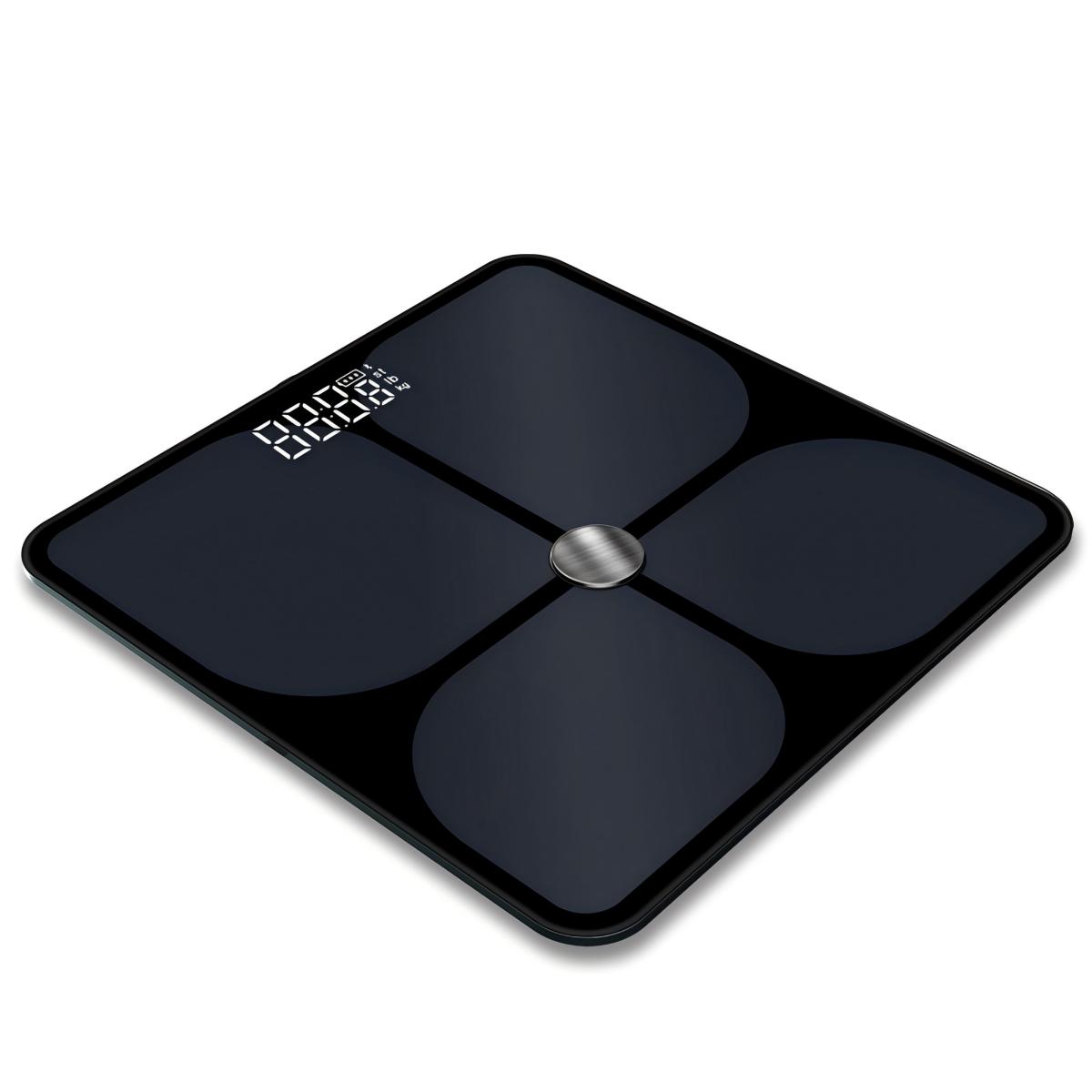 Smart 4-Electrode Body Composition Analyzer - Digital Bluetooth Bathroom Scale With App For 19 Body Metrics, Black