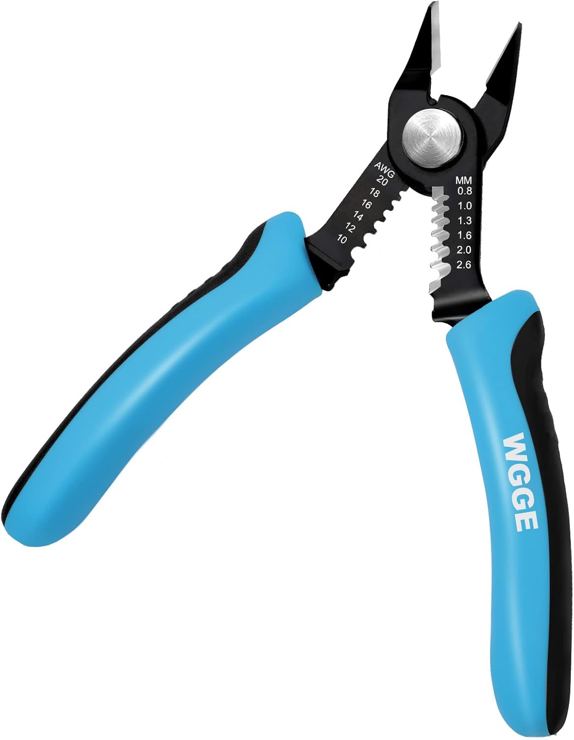 Main product image of Flush Wire Cutter & Stripper, 10-20 AWG, 6-Inch, Angled Jaws