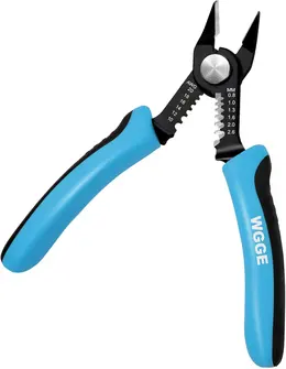 Product image of Flush Wire Cutter & Stripper, 10-20 AWG, 6-Inch, Angled Jaws