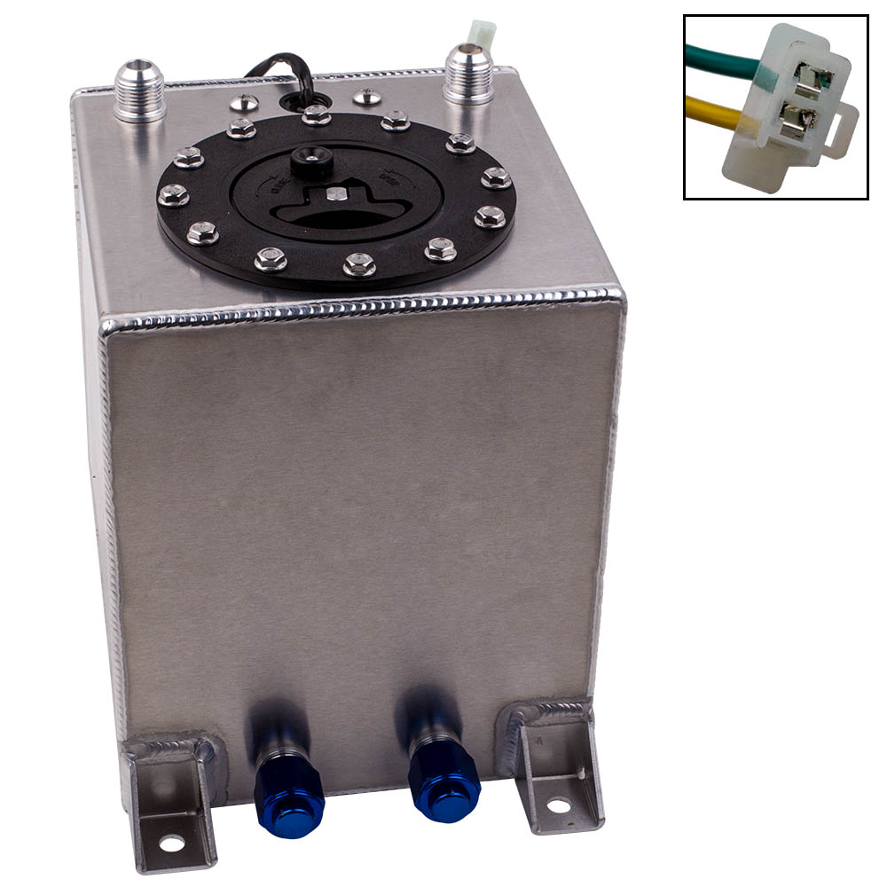 Main product image of Aluminum 2.5 Gallon Fuel Cell Tank Black Racing Drift w/ Level Sender Unit