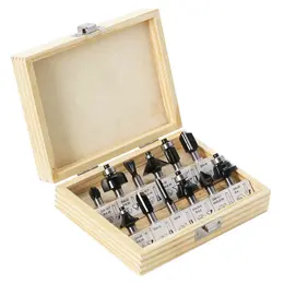 12-Piece 8-handle black woodworking cutter set