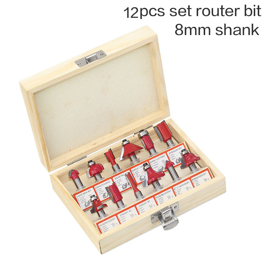 12-Piece trimming machine woodworking cutter set