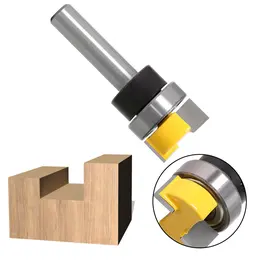 Straight knife with bearing for profiling trimming handle