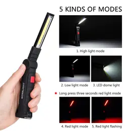 Product image of COB LED Tactical Flashlight USB Rechargeable Torch Waterproof Work Light Magnetic Lanterna Hanging Lamp For Night Lighting