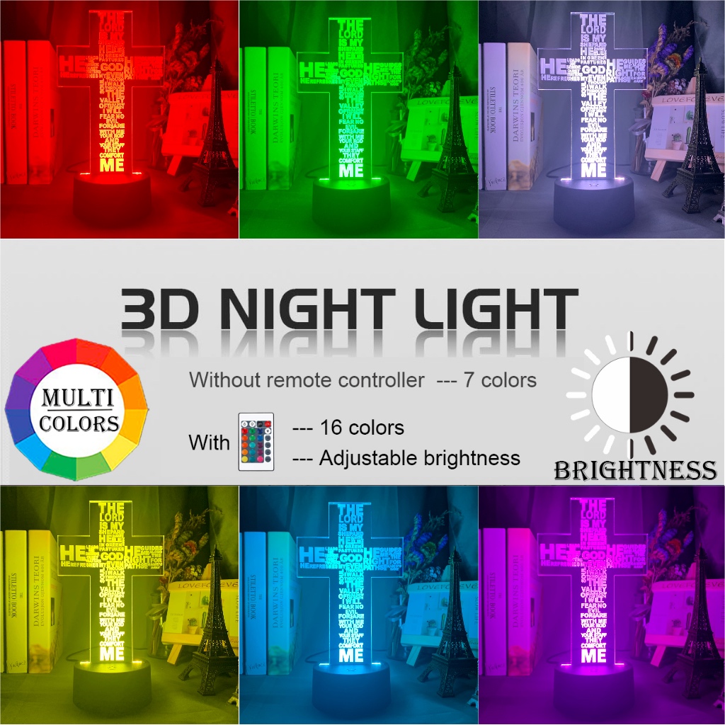 3D light, colorful touch remote control LED