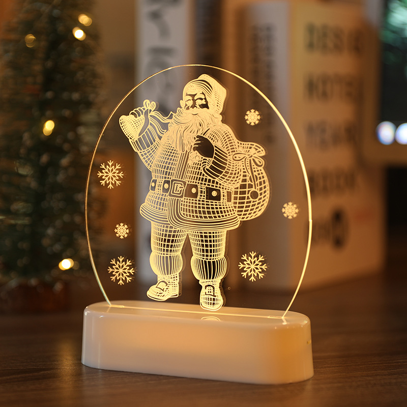 Snowman Bell Acrylic Decoration Night Light