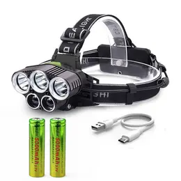 Product image of 6-mode USB rechargeable outdoor night fishing 5LED headlight