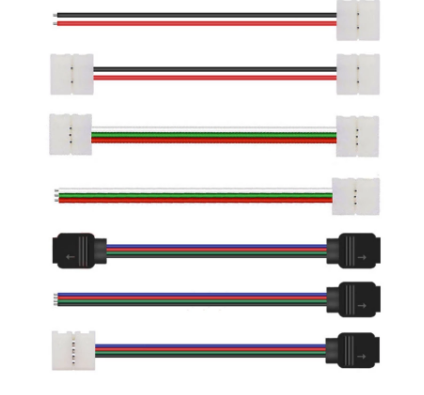 Rgb Lamp With Double Head Welding-Free Buckle With Cable Led Colorful Light Bar Cable 4Pin Female To Buckle 10Mm
