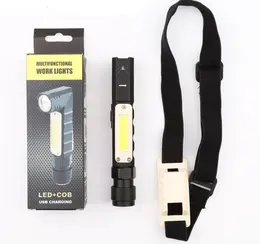 LED Work Light Red And White Light Folding Light Multifunctional Flashlight
