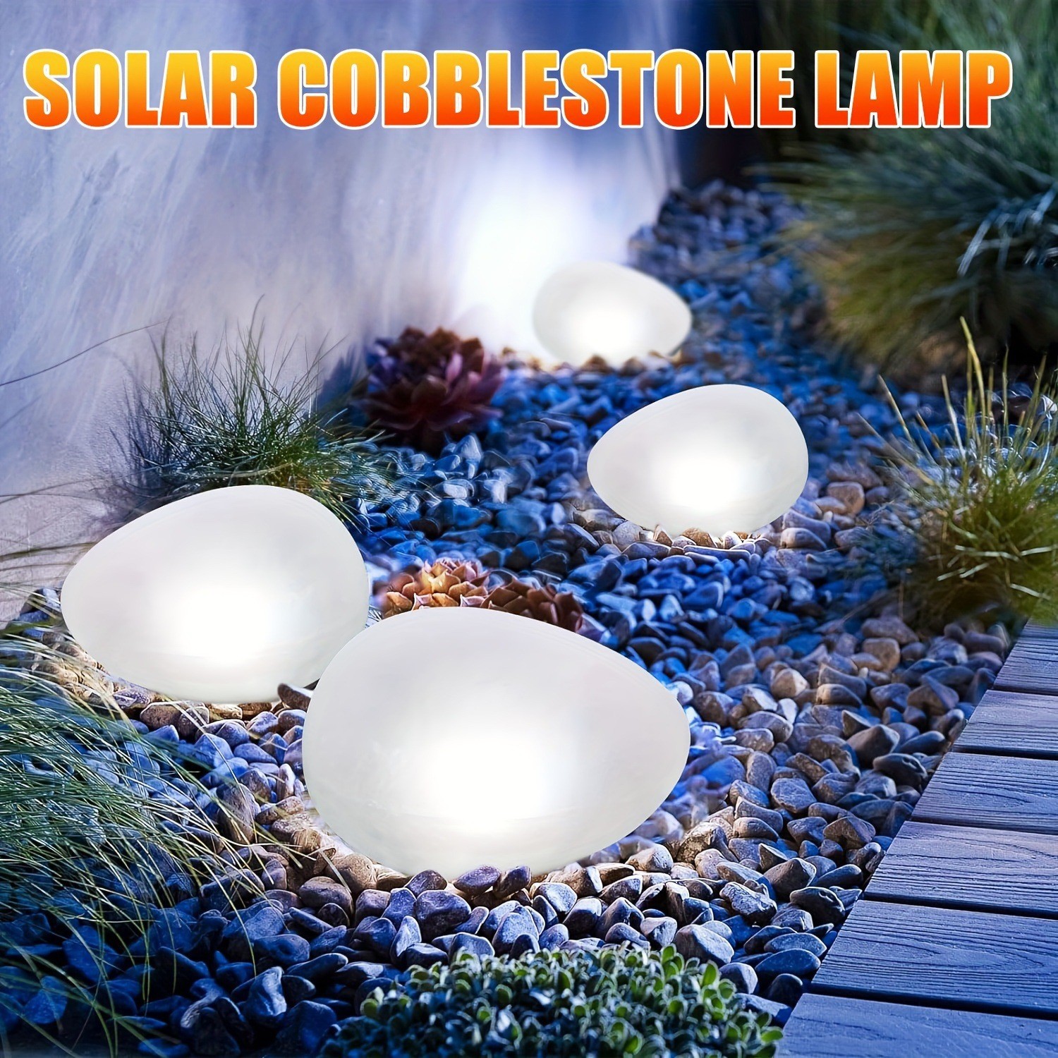 Outdoor Luminous Atmosphere Decorative Solar Lamp Landscaping Stone Headlamp