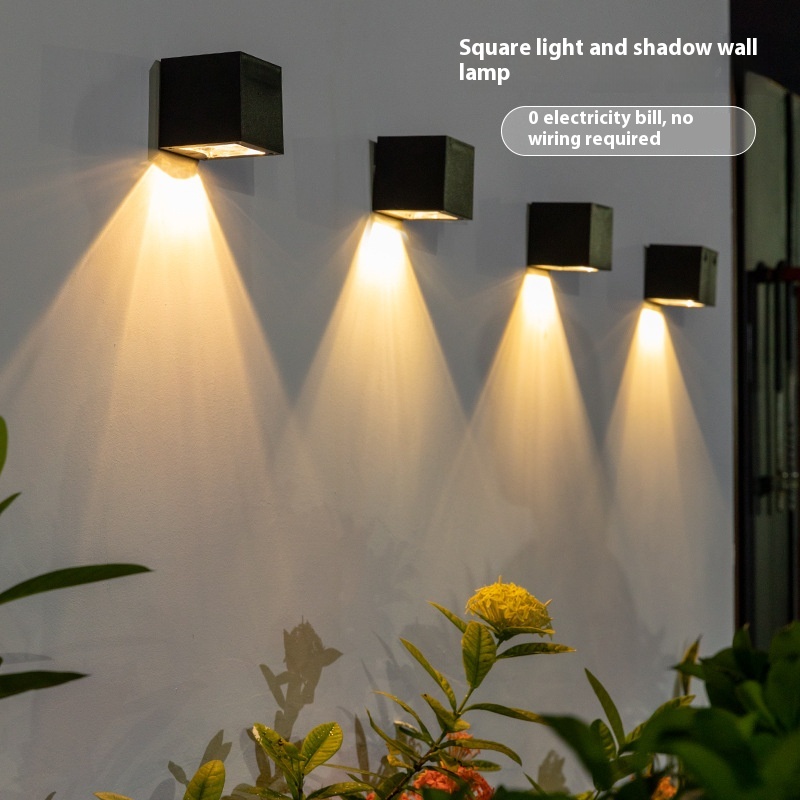 Outdoor Household Square Solar Atmosphere Wall Lamp