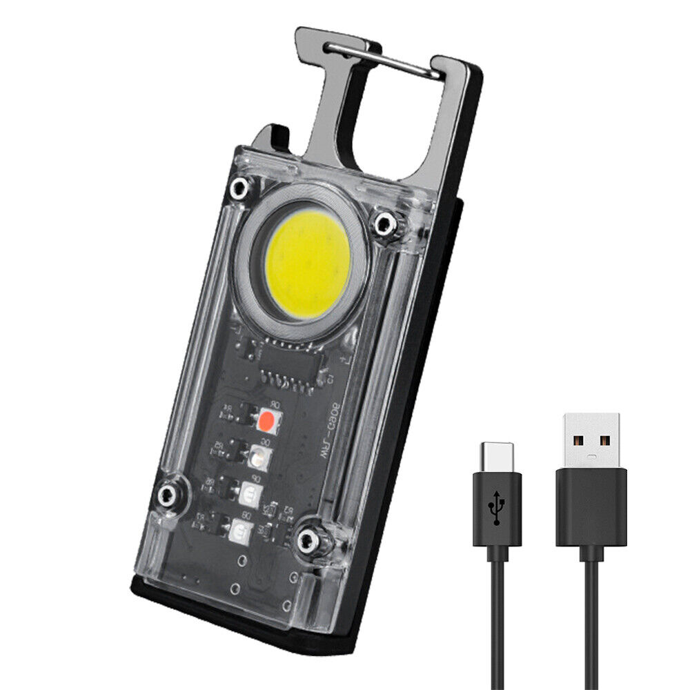 Main product image of Mini Flashlight Keychain USB Rechargeable Cob Waterproof Portable Led Work Light