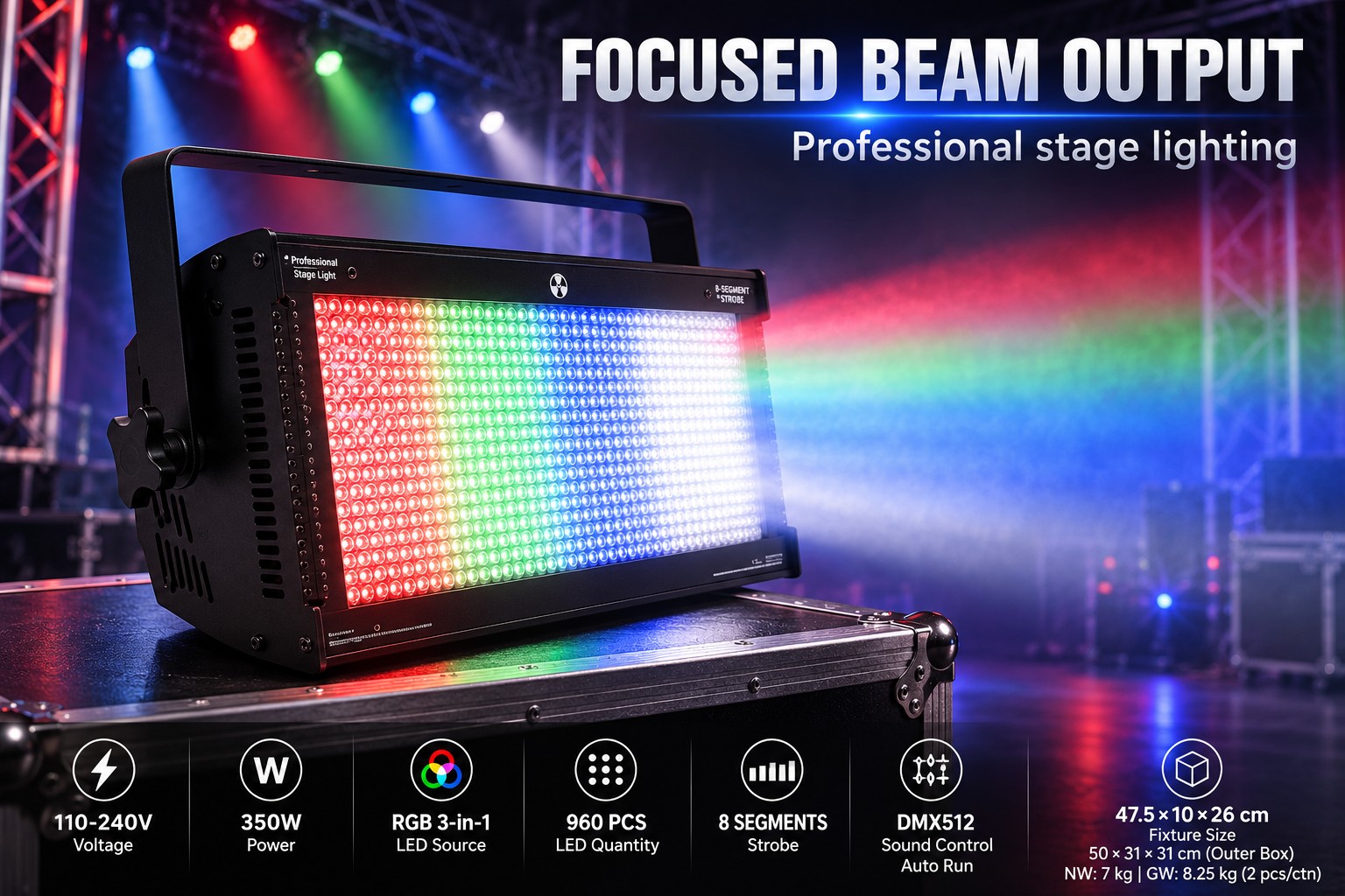 Main product image of 350W Portable Outdoor LED Work Light with RGB Lighting