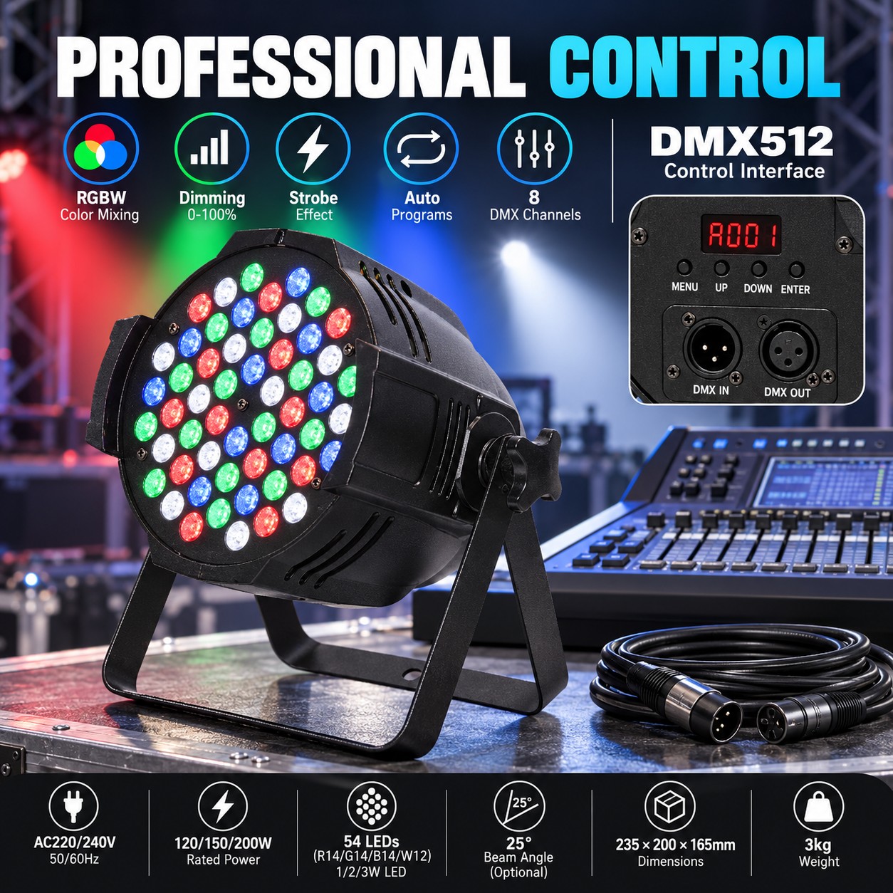 Main product image of 200W Rechargeable RGB LED Outdoor Work Light