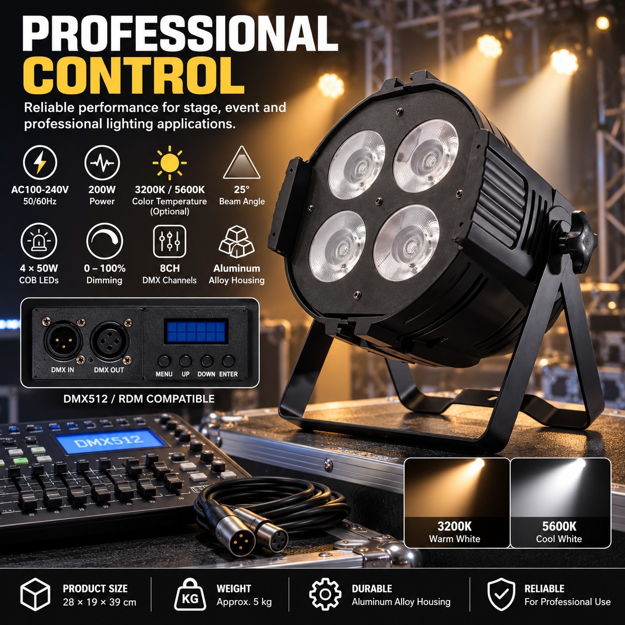 Main product image of 200W Portable LED Work Light, IP65 Waterproof