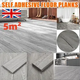 5mFloor Planks Tiles Self Adhesive Wood Effect Vinyl Flooring Bathroom Decor