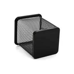 12 Pack Metal Pen Pots & Pencil Pots For Classroom - Square Mesh Pen Holder For Desk Office Organiser, Durable Black Epoxy-Coated Pen Holder With Industrial Design, Ideal Pencil Pot Set For Teachers,
