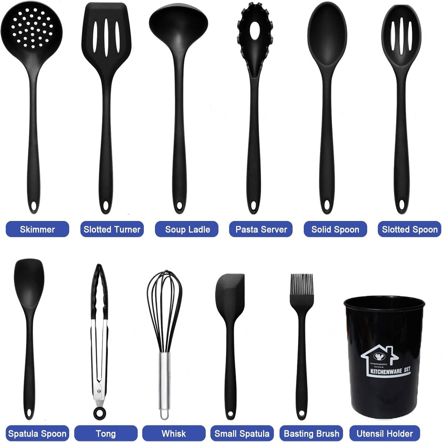 12-Piece Silicone Kitchen Utensil Set - Food Grade,