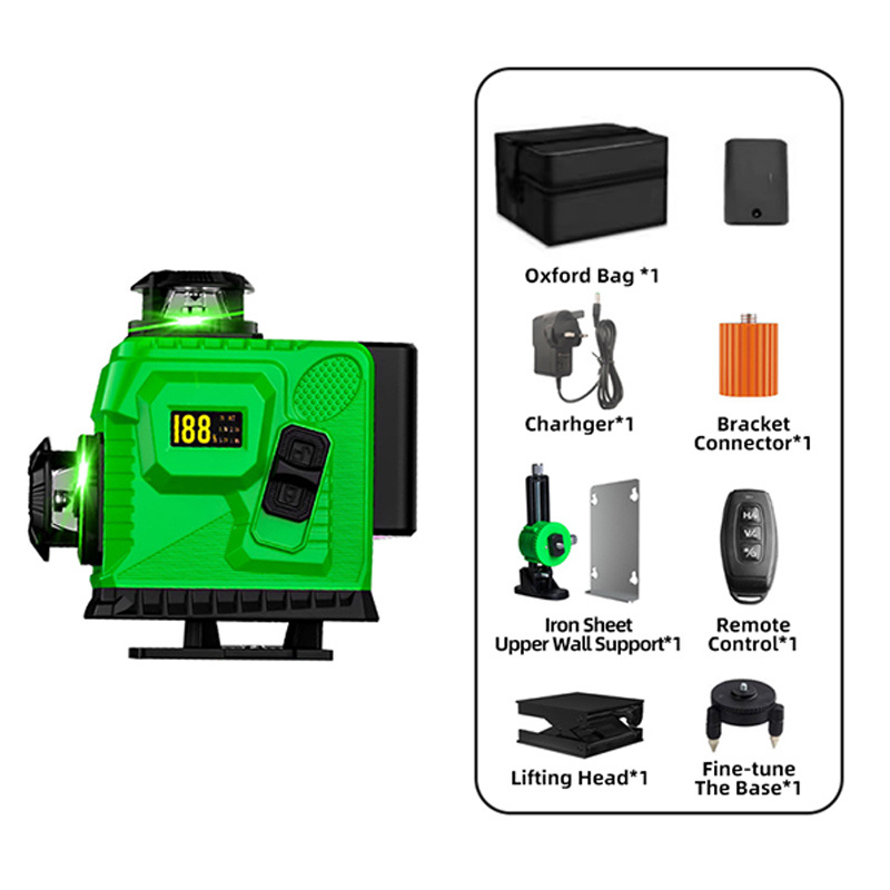 Laser Level Kit, 16 Line 4D Blue