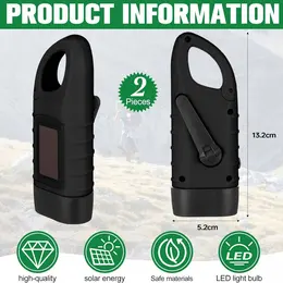 2-Pack Solar & Hand Crank Torch Set