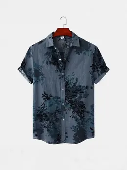 Product image of Men's Short-Sleeve Collared Shirt, Floral Print