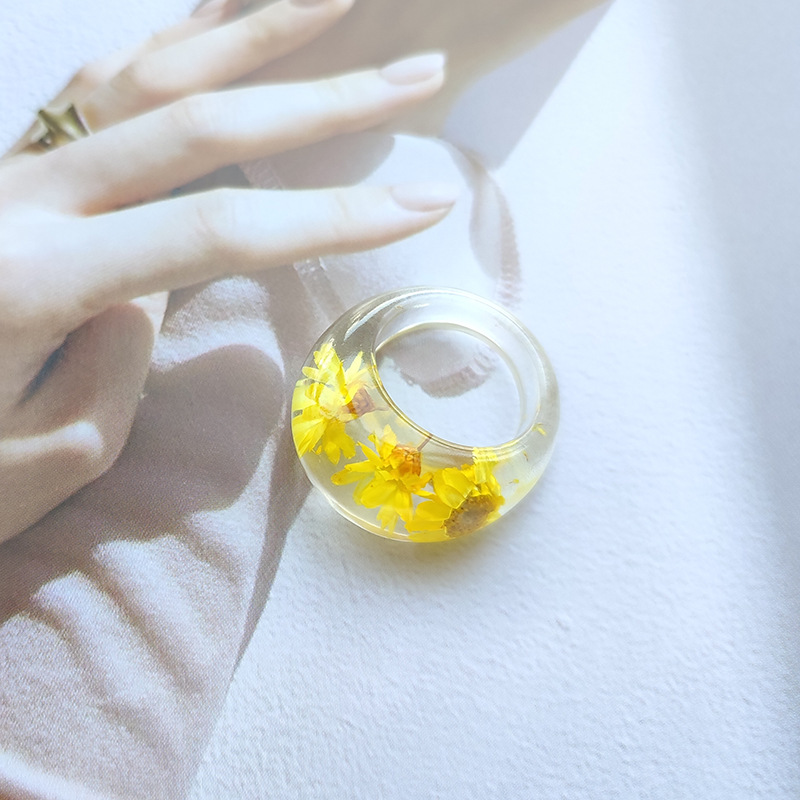 Leaf Dried Flower EPOXY-R Ring Acrylic