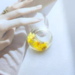 Leaf Dried Flower EPOXY-R Ring Acrylic