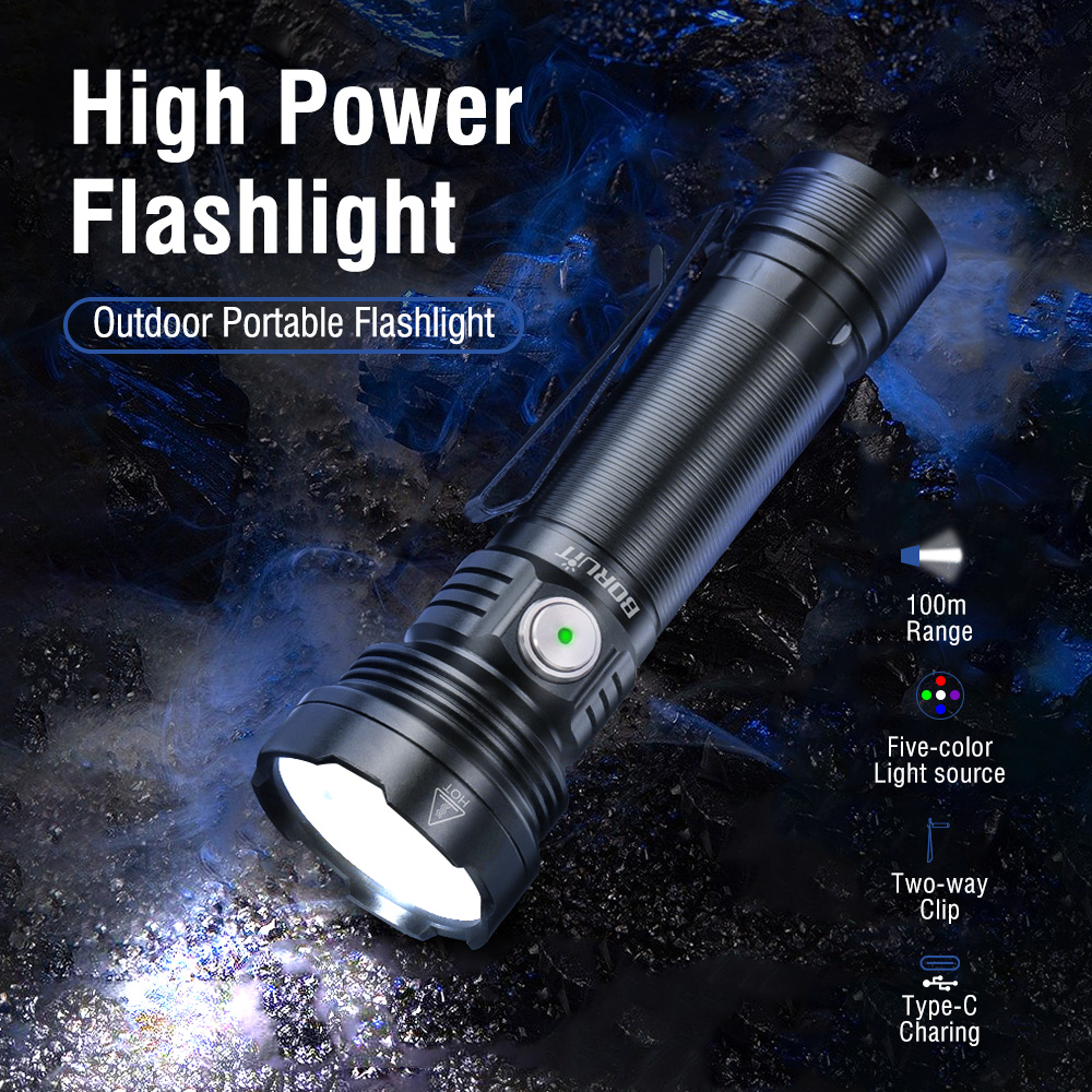 Main product image of BORUiT ET28 LED Multicolor Flashlight, 800LM, Type-C Rechargeable, IP67