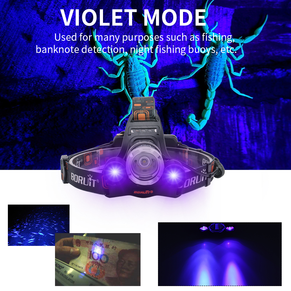 Main product image of Rechargeable LED Headlamp Head Torch Waterproof Camping Light Lamp Work