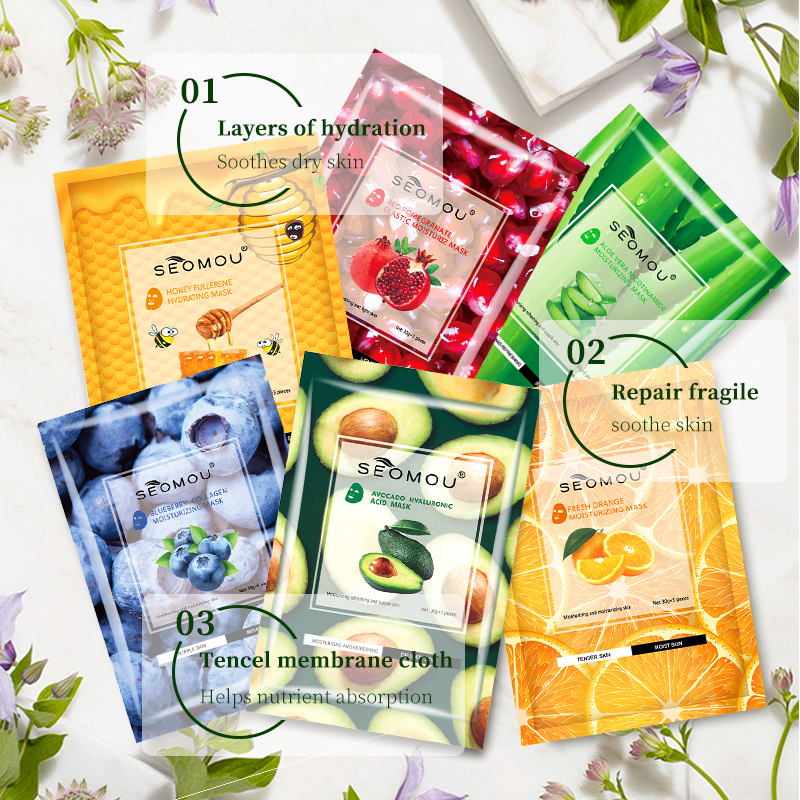 Blueberry Collagen Moisturizing Facial Mask 10pcs