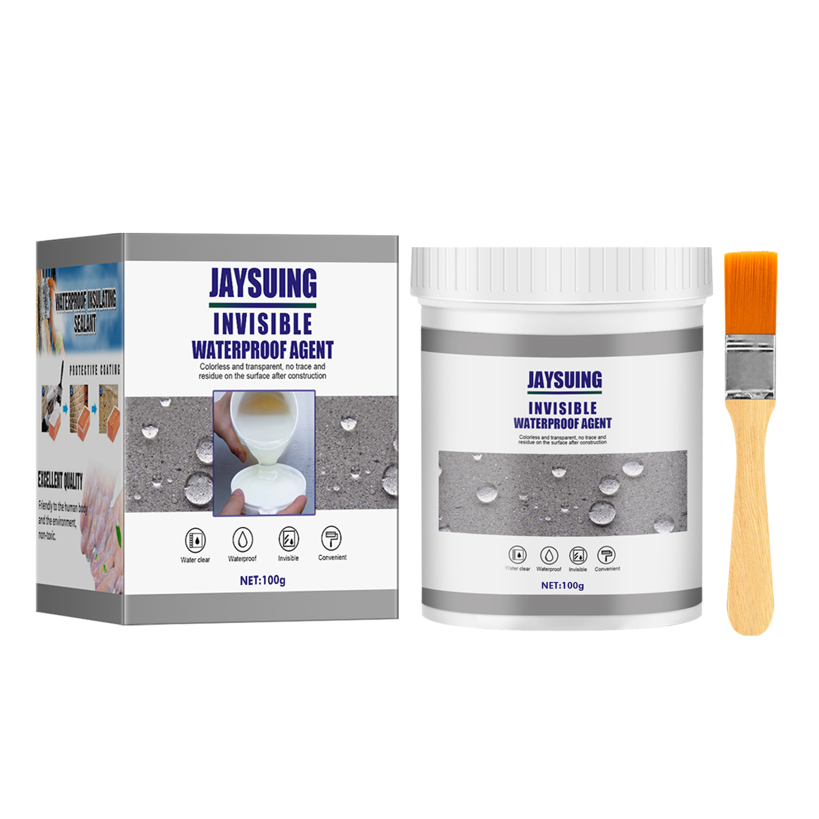 Main product image of Transparent Waterproof Adhesive, 300g, with Brush