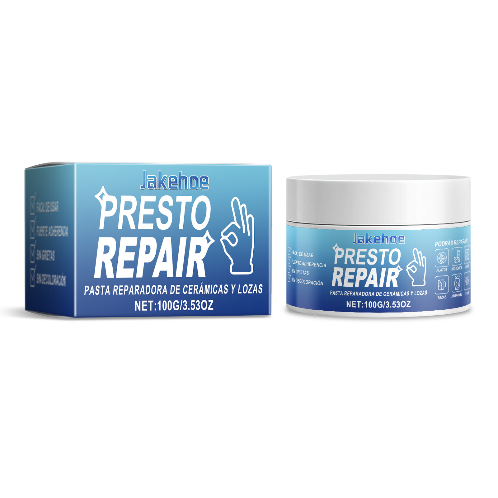Main product image of Adhesive, White Toilet Porcelain Repair Cream, 100G, Tile repair cream, with Epoxy resin