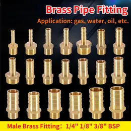 Brass Pipe Fitting Hose Barb Tail BSP Male Pagoda Gas Connector Joint Copper Coupler Adapter