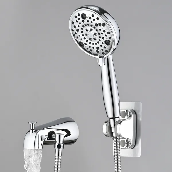 8-Setting High-Pressure Handheld Shower With Hose & Slip-On Diverter Tub Spout