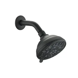 Product image of Matte Black 6-Setting 4" Shower Head, Angle Adjustable