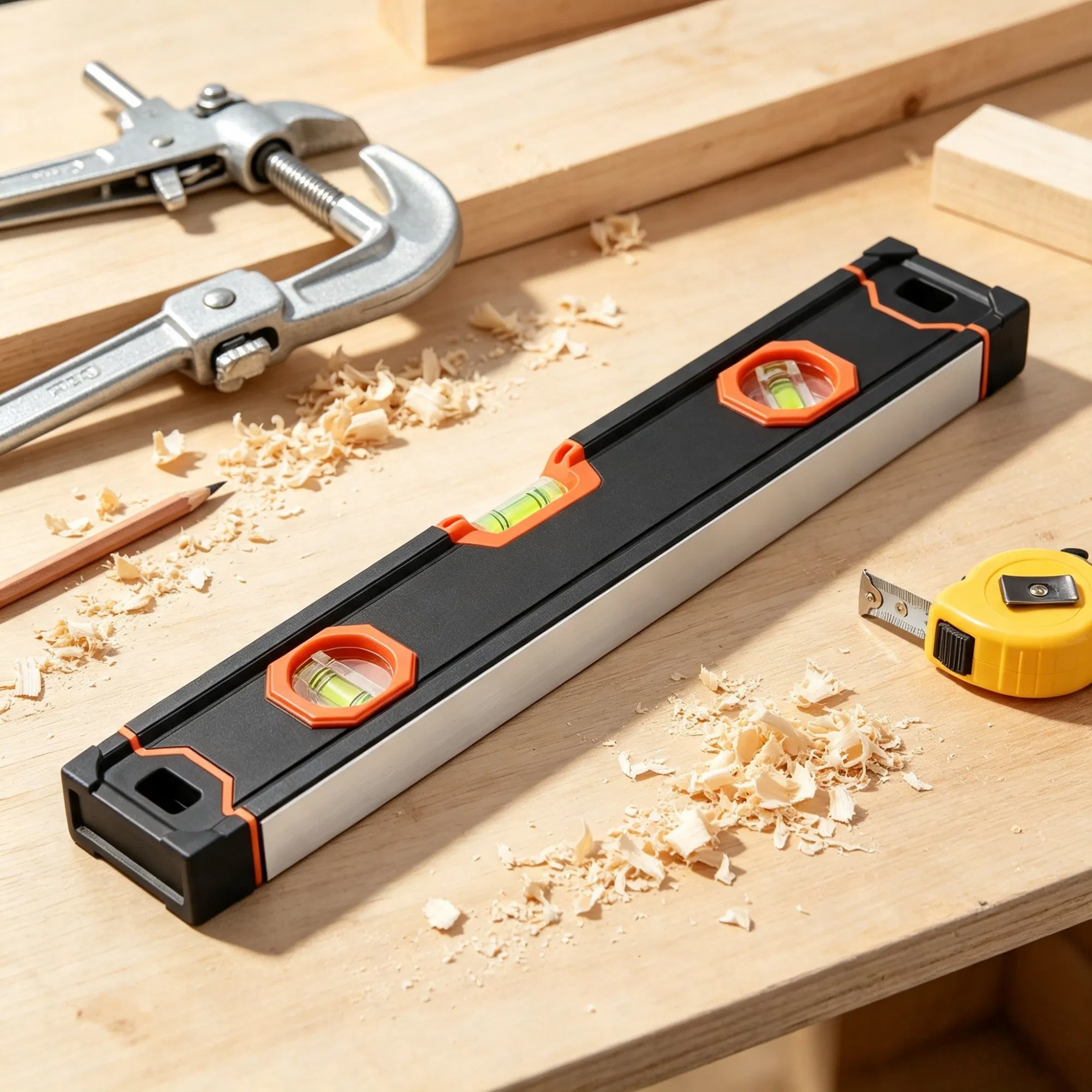 Main product image of 6-Piece Magnetic Aluminum Alloy Level Set, 10 to 78 Inch, with Ruler & SAE/Metric Scale