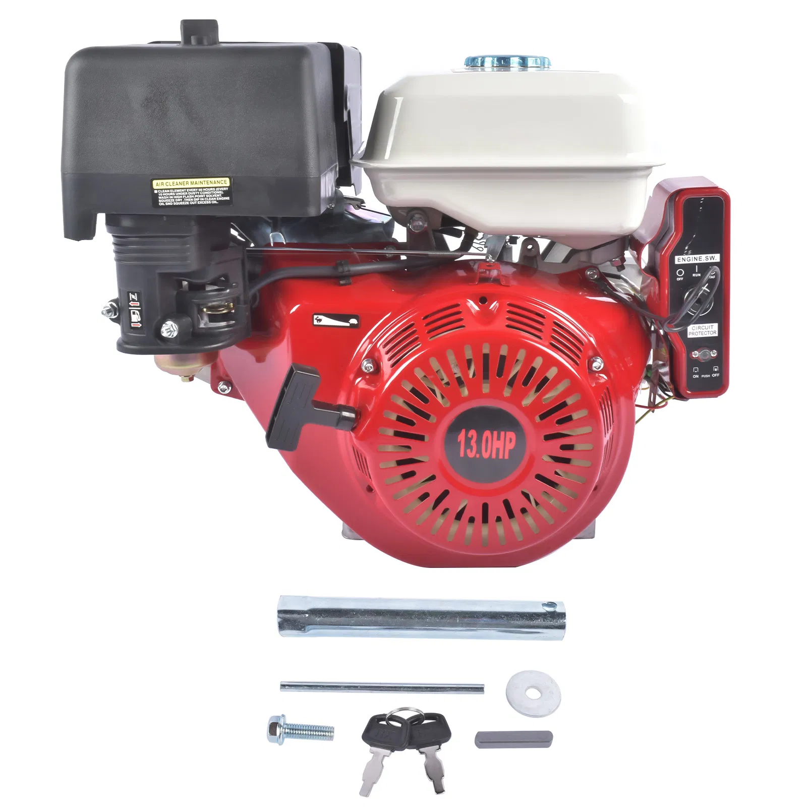 Main product image of 13HP 389cc 4-Stroke OHV Gas Engine, Electric Start, Horizontal Shaft, 3600RPM