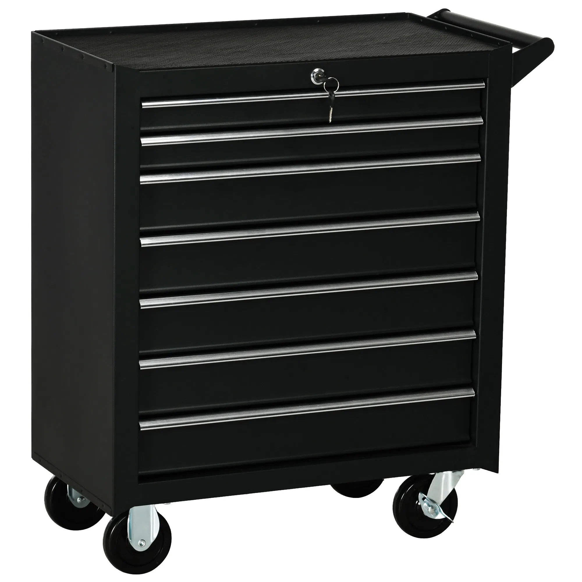 Main product image of 7-Drawer Mobile Lockable Tool Chest with Handle, Black