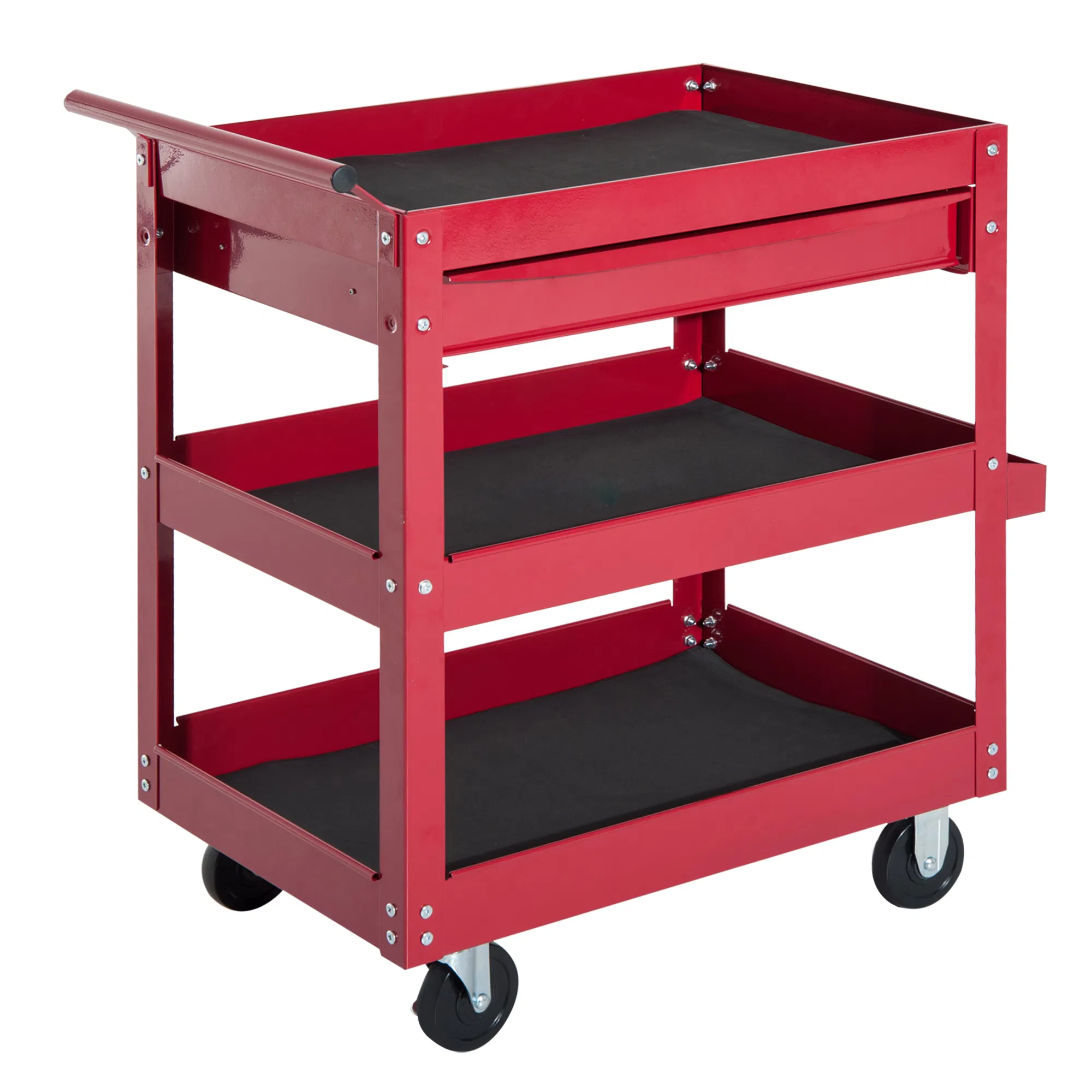 Main product image of Red Rolling Tool Cart with 3 Trays and 1 Drawer
