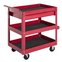 Product image of Red Rolling Tool Cart with 3 Trays and 1 Drawer