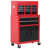 Product image of 6-Drawer Mobile Tool Chest Cabinet with Detachable Organizer, Lockable, Black