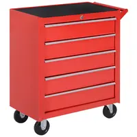 Product image of 5 Drawer Rolling Tool Chest, Lockable, Red Steel
