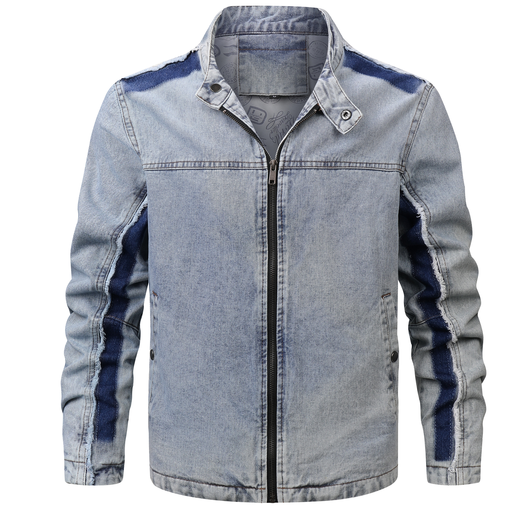 Men's Retro Denim Patchwork Jacket - Trendy Style