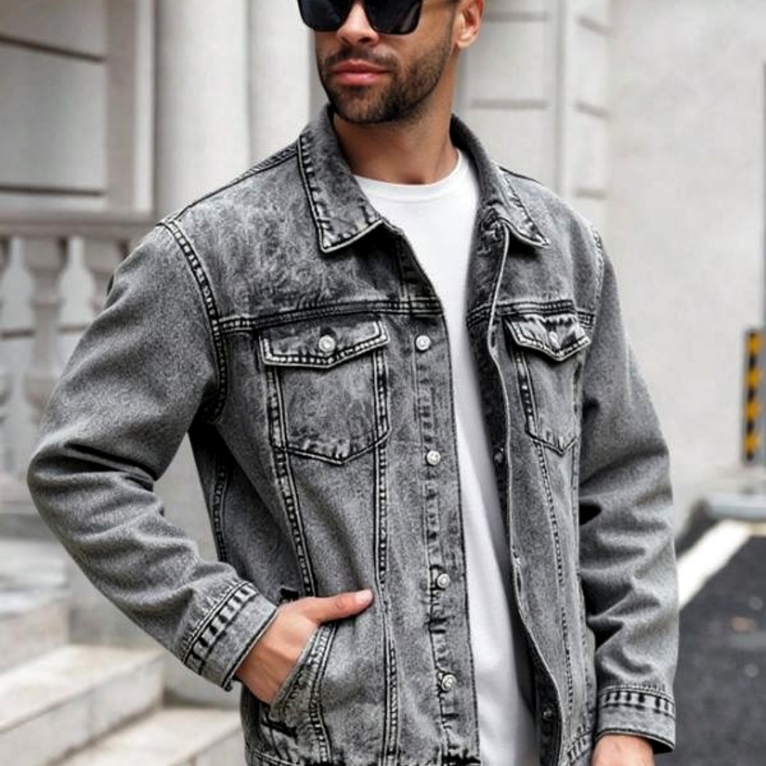 Form-fitting Denim Jacket For Men