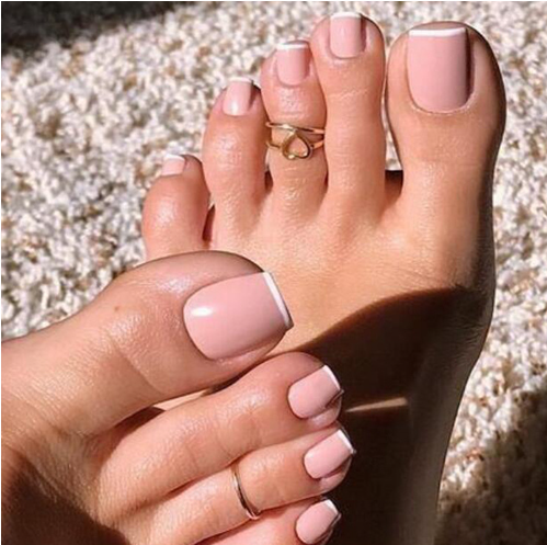 24-piece Short Square-shaped Fingernail Edge White Border French Pressing Style Fashionable And Simple Toe Nail Beauty Patch, Including 1 Piece Of Jelly Glue And 1 Nail File, Nail Products