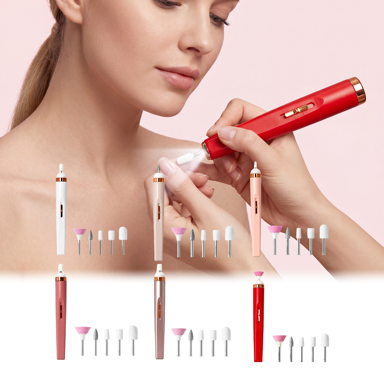Electric Nail Drill In Bright Red Box